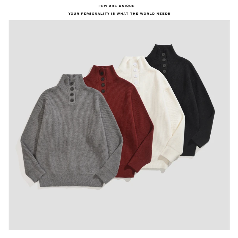 Streetwear Men's Clothing Sweater For Men Pullovers Men's Sweat-shirt Knit Spring Autumn Fashion Casual Hombre Warm Solid Male
