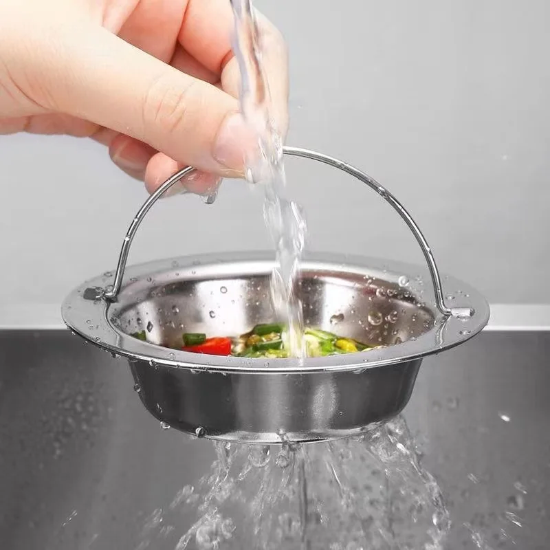 9/11cm Stainless Steel Sink Filter Kitchen Bathroom Sewer Outfall Hair Anti-Blocking Strainer Drain Home Cleaning Accessories