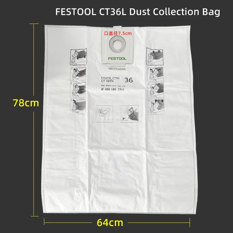 German FESTOOL Dry Ground Vacuum Cleaner Dust Bucket Accessories