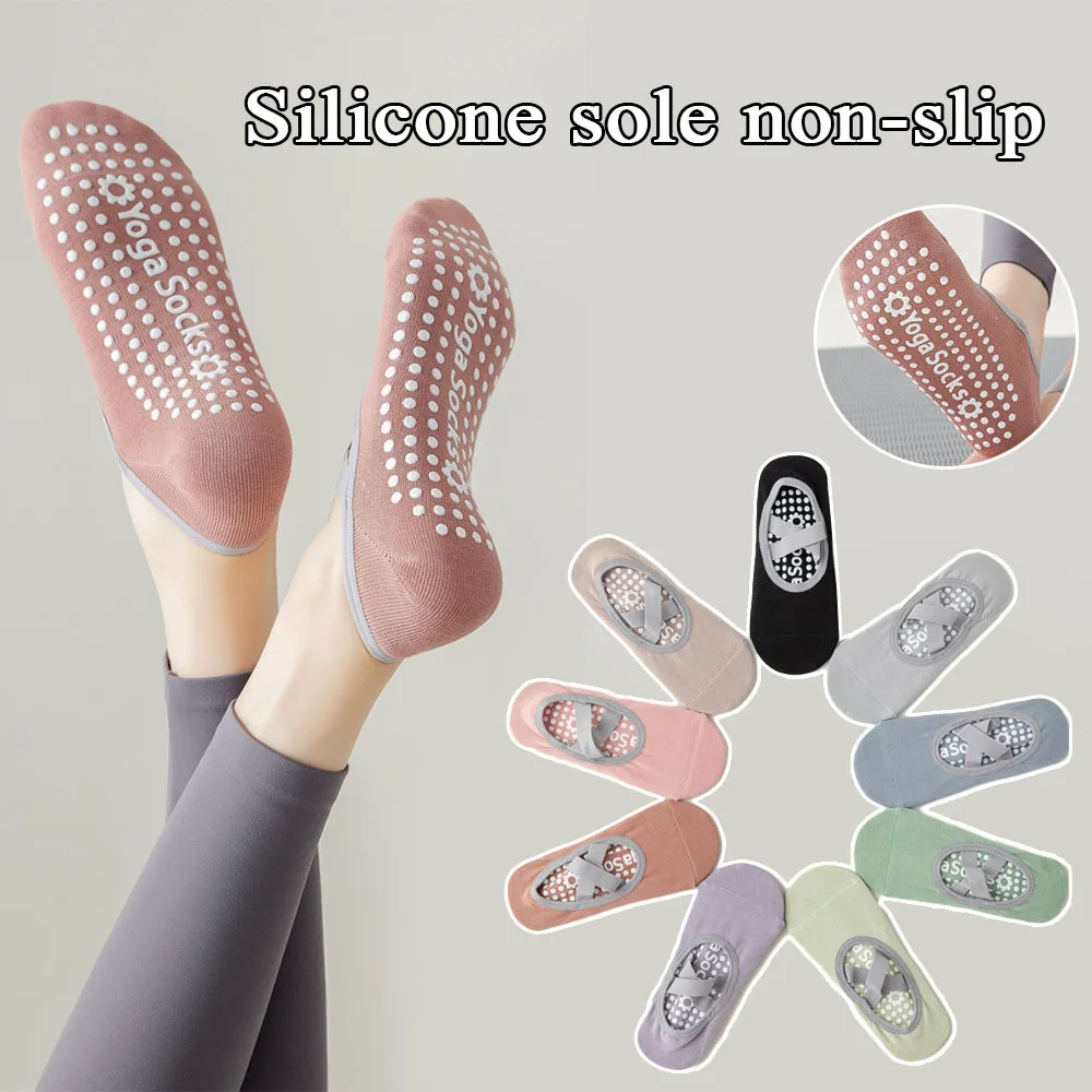 

Cross-strap Yoga Socks Sports Fitness Non-Slip Socks Professional Pilates Dance Socks Breathable Floor Hosiery Soft Hosiery