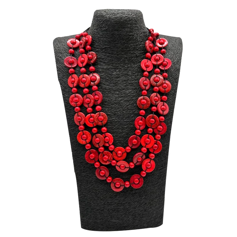 Bohemian Wooden Bead Shell Necklace – Handmade Resin Pendant For Women - View #7