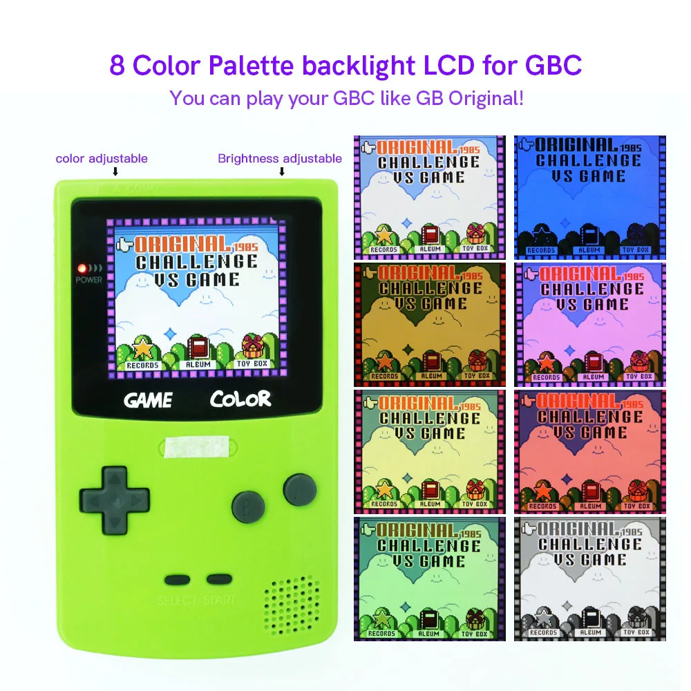 Gameboy Color Q5 XL Laminated IPS w/ OSD Console Backlit LCD Screen GBC  Game Boy