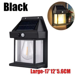 Powerful Outdoor Solar LED Waterproof Street Light for Garden and Pathway Decoration (Large - Black)