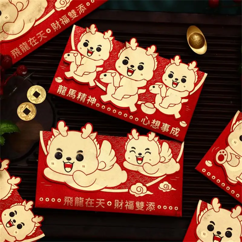 

Красный конверт с символикой благоприятности, горячее тиснение, очень подходит для подарка, конверт с выдающейся текстурой в год Дракона