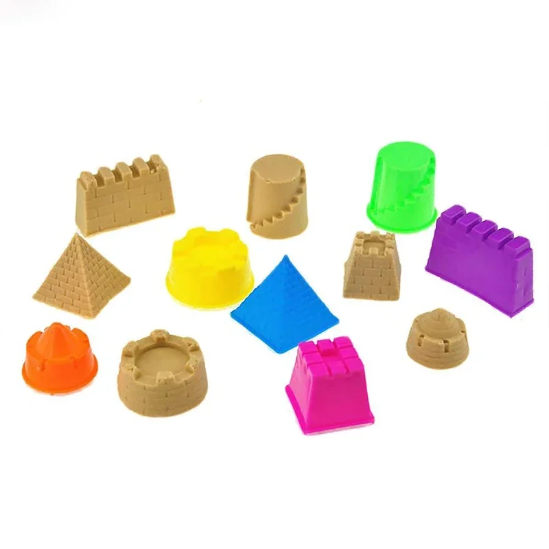 6pcs/set Castle Sand Clay Mold Portable Baby Children Kids Educational Mould Toys Building Sights Sandcastle Beach Sand Toys