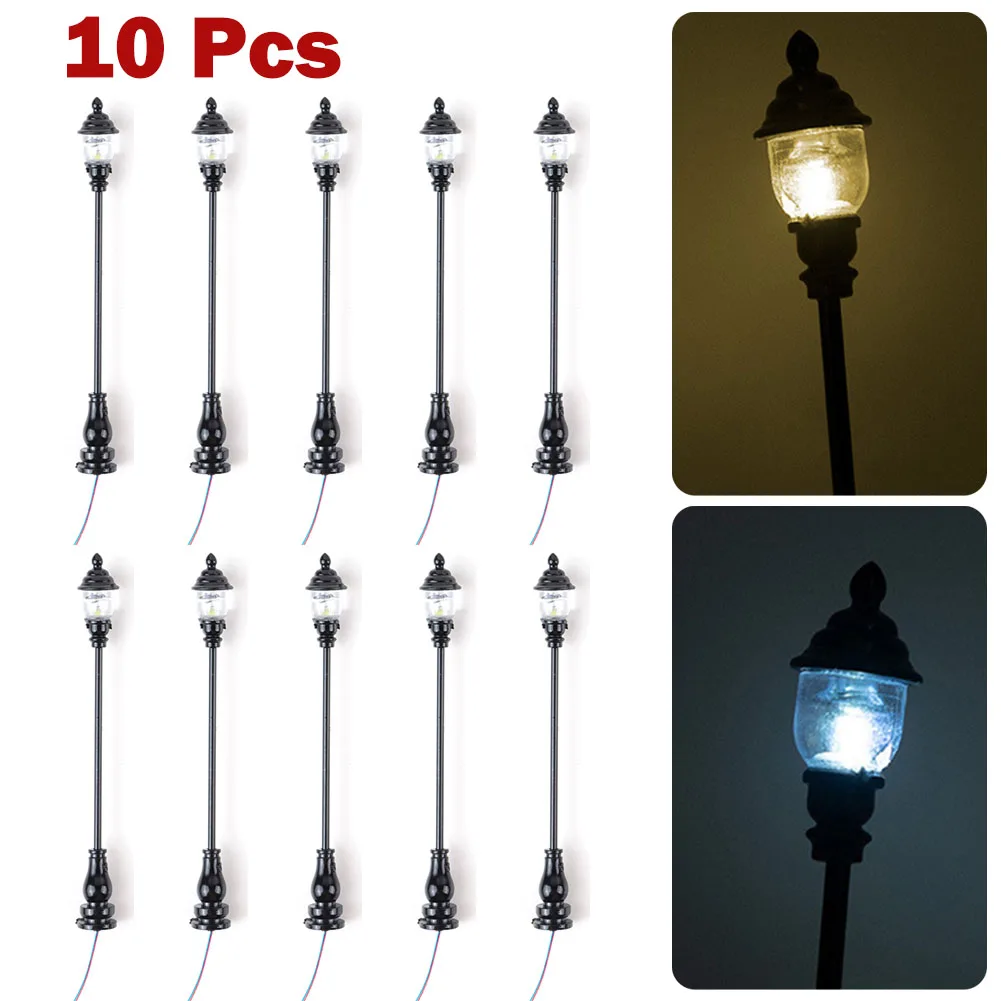 

10Pcs Metal Model Railway LED Street Light N Gauge Lamp 1:160 Light Model Lamps DIY Train Railroad Building Landscape Decoration