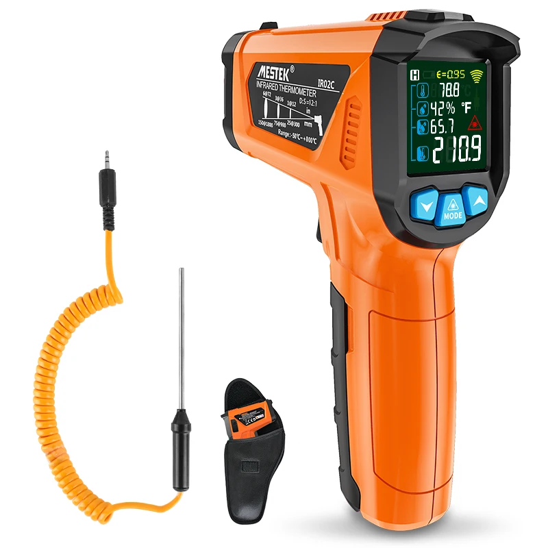 Non-contact Infrared Thermometer Digital Pyrometer Laser Temperature Meter Imager Hygrometer IR Termometro Color LCD Light Alarm thermometer hygrometer digital thermometer hygrometer thermometer infrared thermometer