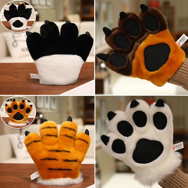 Bear Paw Gloves Soft Cute Funny Gift High Quality Home Decor for Bed Sofa Office Cushion Pillow Machine Washable Non Slip Bottom