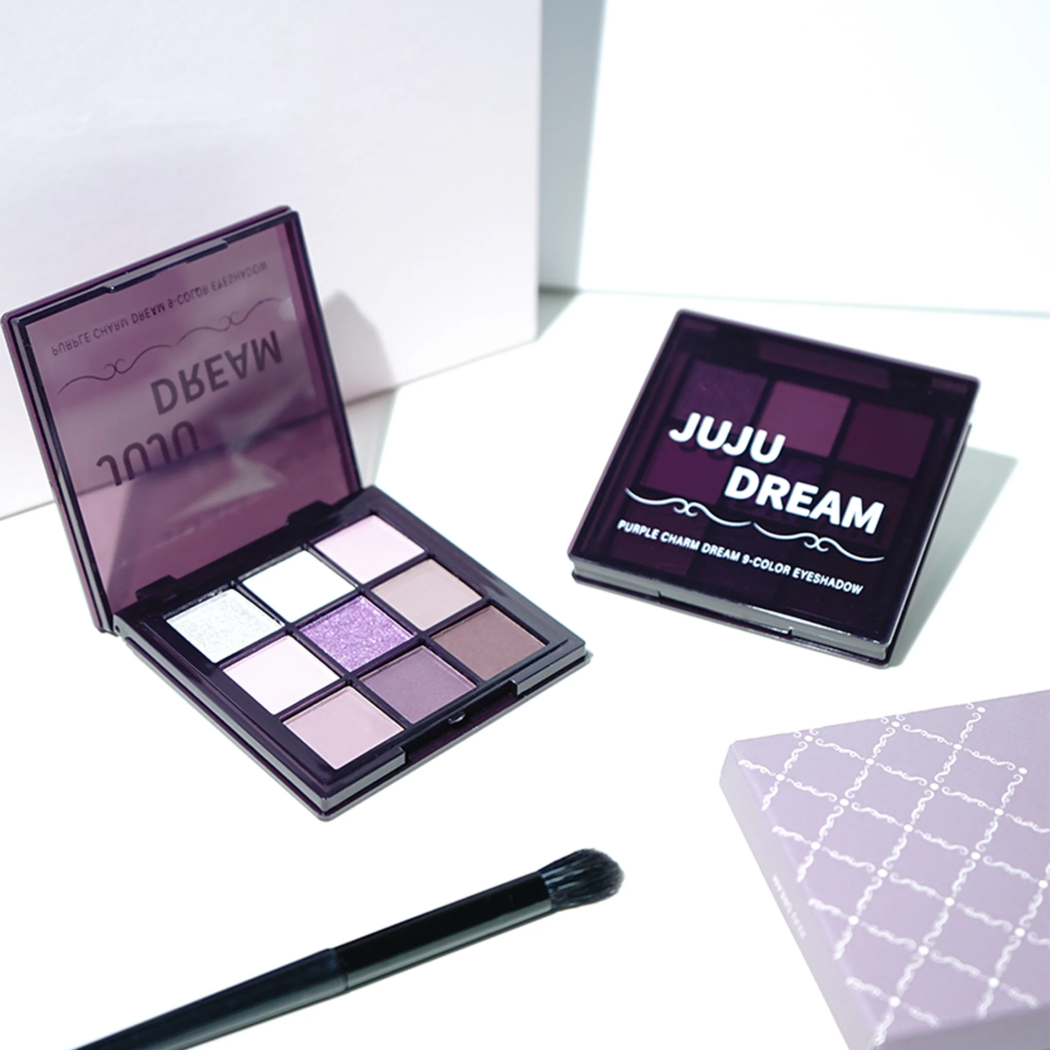 9-color eyeshadow palette | White, purple, silver, pink, black, multi-color series | Waterproof and long-lasting | Essential for 4