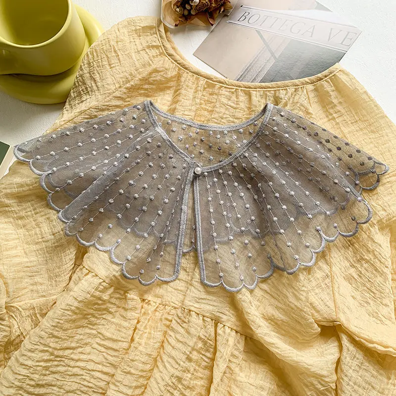 Fashion Pearl Lace Fake Collar Solid Breathable Detachable False Collars For Women Girls Cute Thin Dickey Collar Mini Scarf fake collar,detachable collar shawl