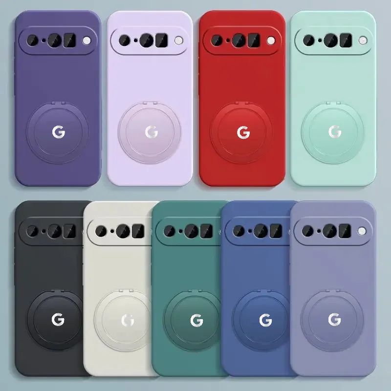 Premium Liquid Silicone Case with Rotating Bracket - Anti-drop Cover and Enhanced Skin Feel