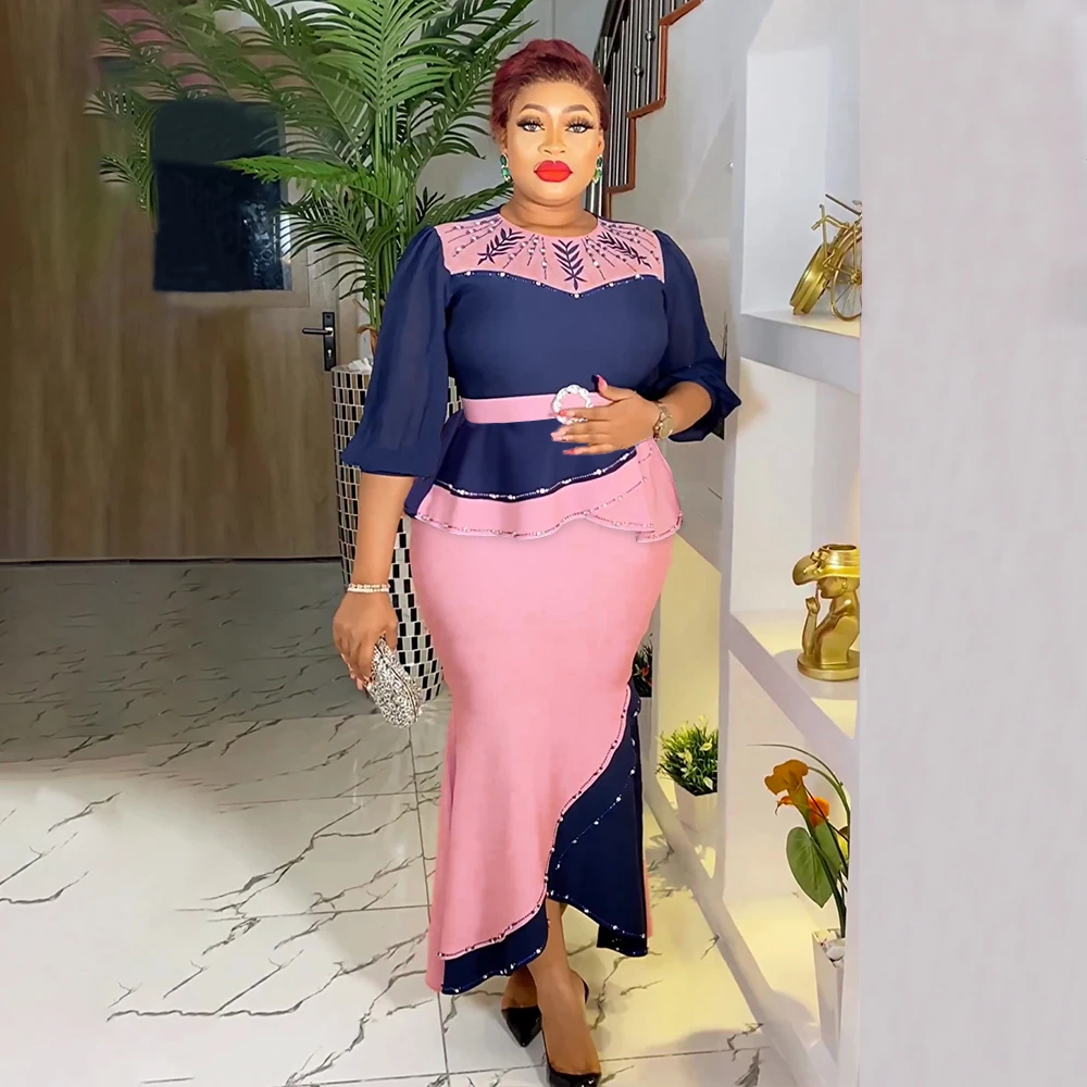 

African Clothes for Women 2 PCS Sets Tops And Skirts Suits Dashiki Ankara Turkey Outfits Gown Plus Size Wedding Party Dresses