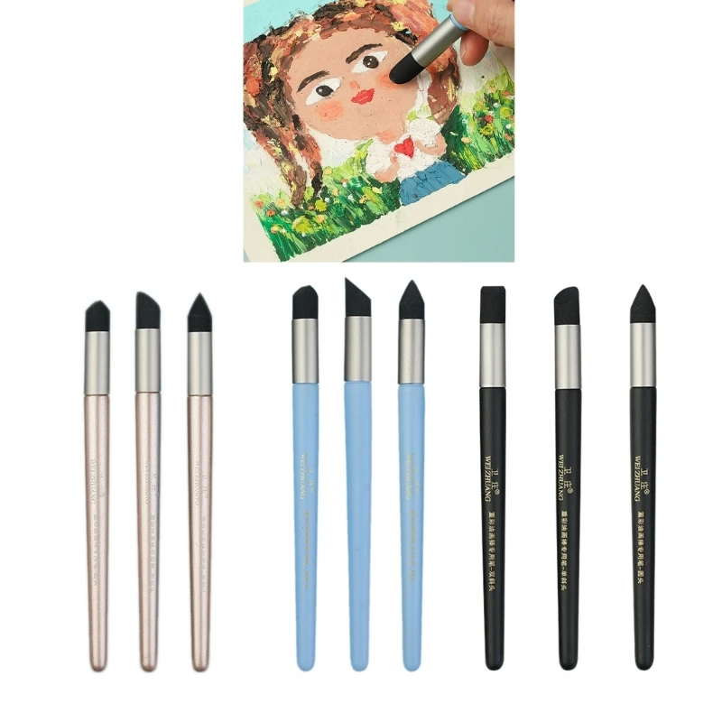 Artists Silicone Colour Shaper Tool, Inclined Tip/Round Tip Paint Shapers Color Shaper Painting Tool Color Mixing Tools