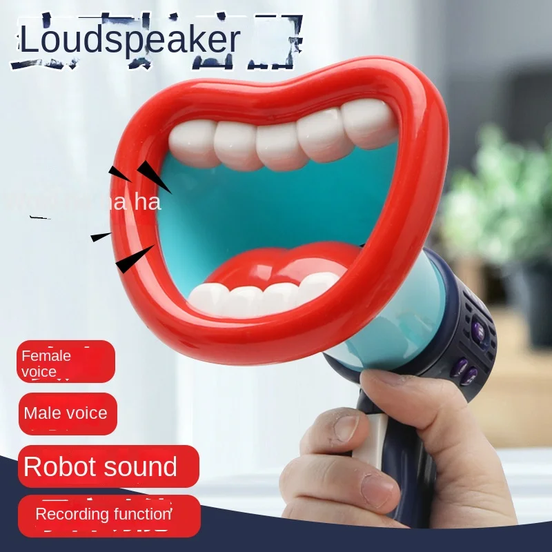 

2023 New Big Mouth Funny Megaphone Recording Toy Kids Voice Changer Children Speaker Handheld Mic Vocal Toys