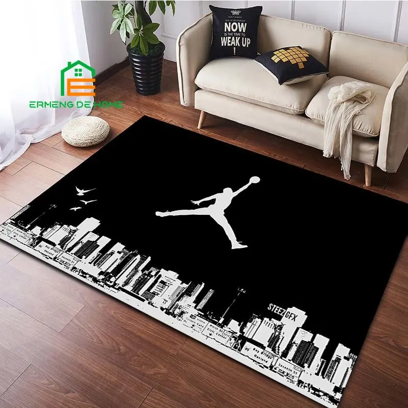 Basketball Sport Pattern Rug for Bedroom Living Room Carpet for Kitchen Floor Mats Home Decor Non-Slip Floor Pad Rug 15 Sizes