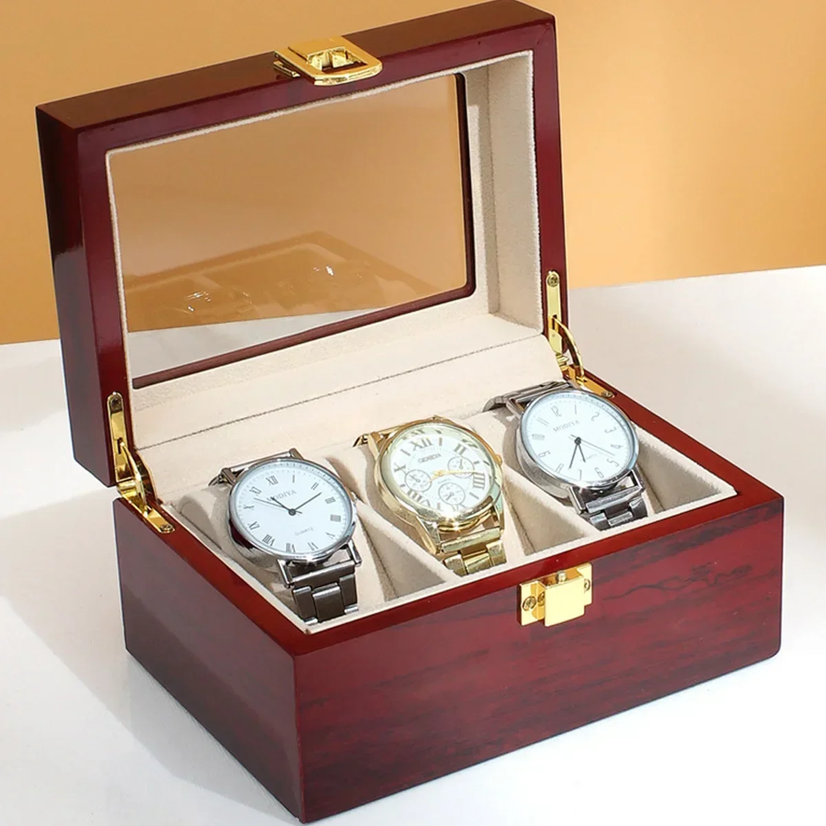 eco-friendly wooden watch box 1/2/3/5/6/10/12 slot watch gift box storage travel universal storage