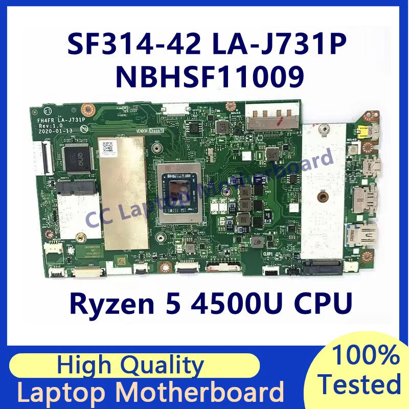 

Материнская плата FH4FR для ноутбука Acer LA-J731P, материнская плата с процессором Ryzen 5 4500U NBHSF11009 100%, полностью протестирована, работает хорошо