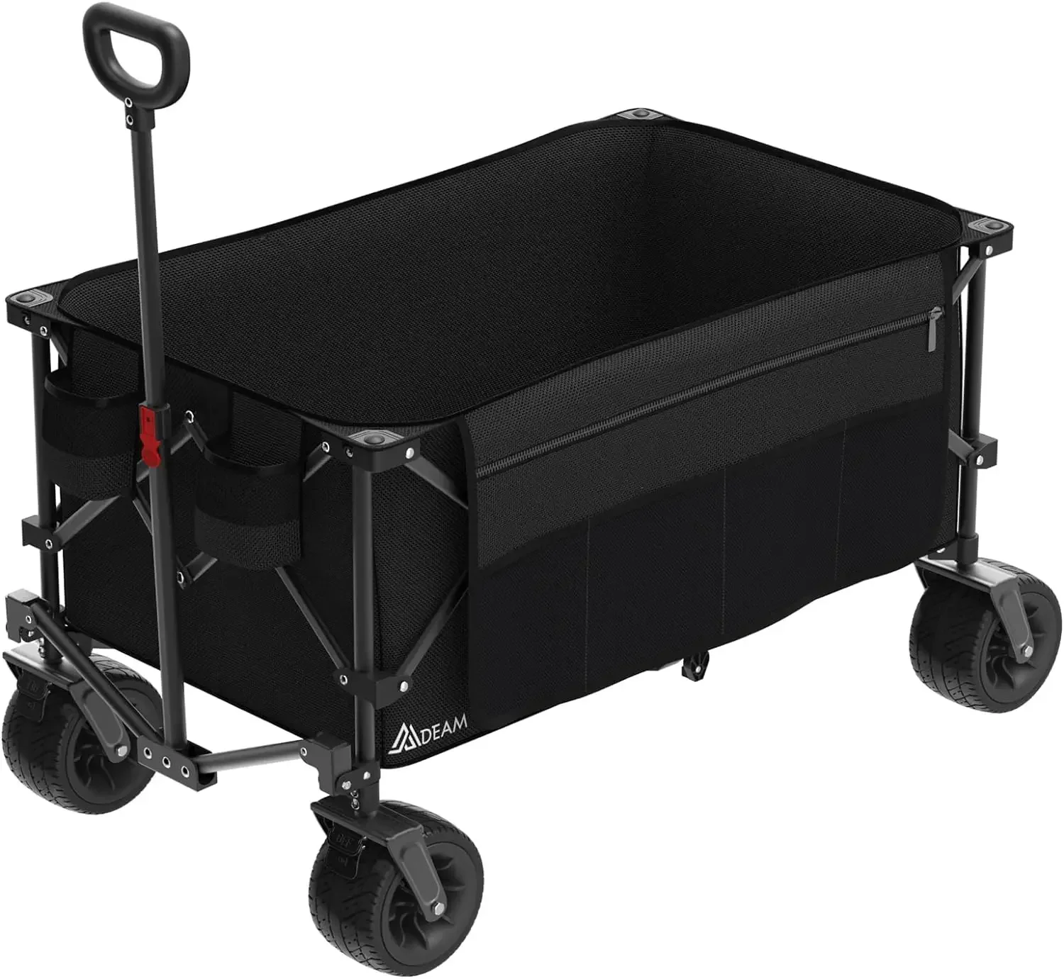 

Folding Collapsible Wagon,Large Capacity Outdoor Wagons Carts Heavy Duty Foldable Utility with Big All-Terrain Wheels