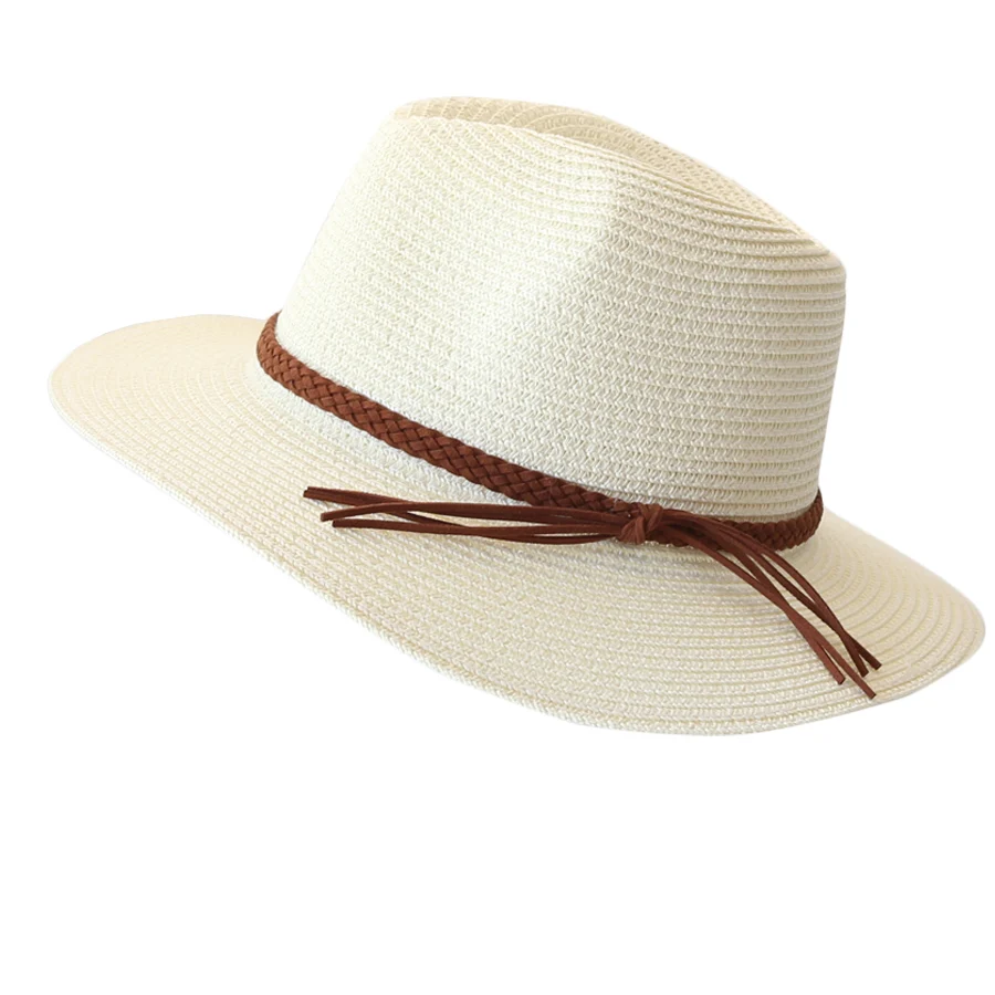 Wide brim Panama straw hat for UV sun protection – ideal for beach, summer, and outdoor use for men and women
