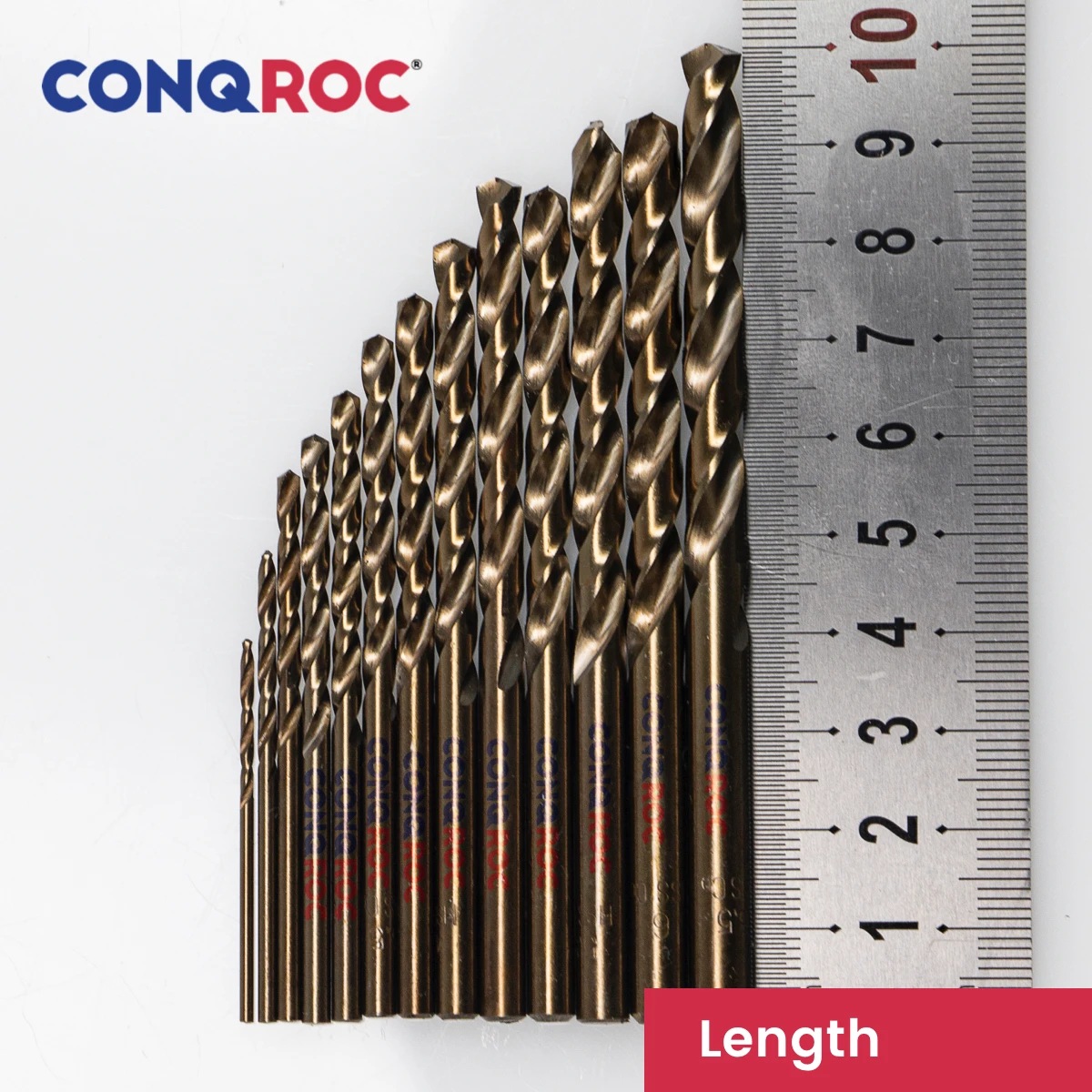 HSS M35 Cobalt Twist Drill Bits Set 13-Size Dia. 1.5&2.0&2.5&3.0&3.2&3.5&4.0&4.5&4.8&5.0&5.5&6.0&6.5mm Straight Shank with Case