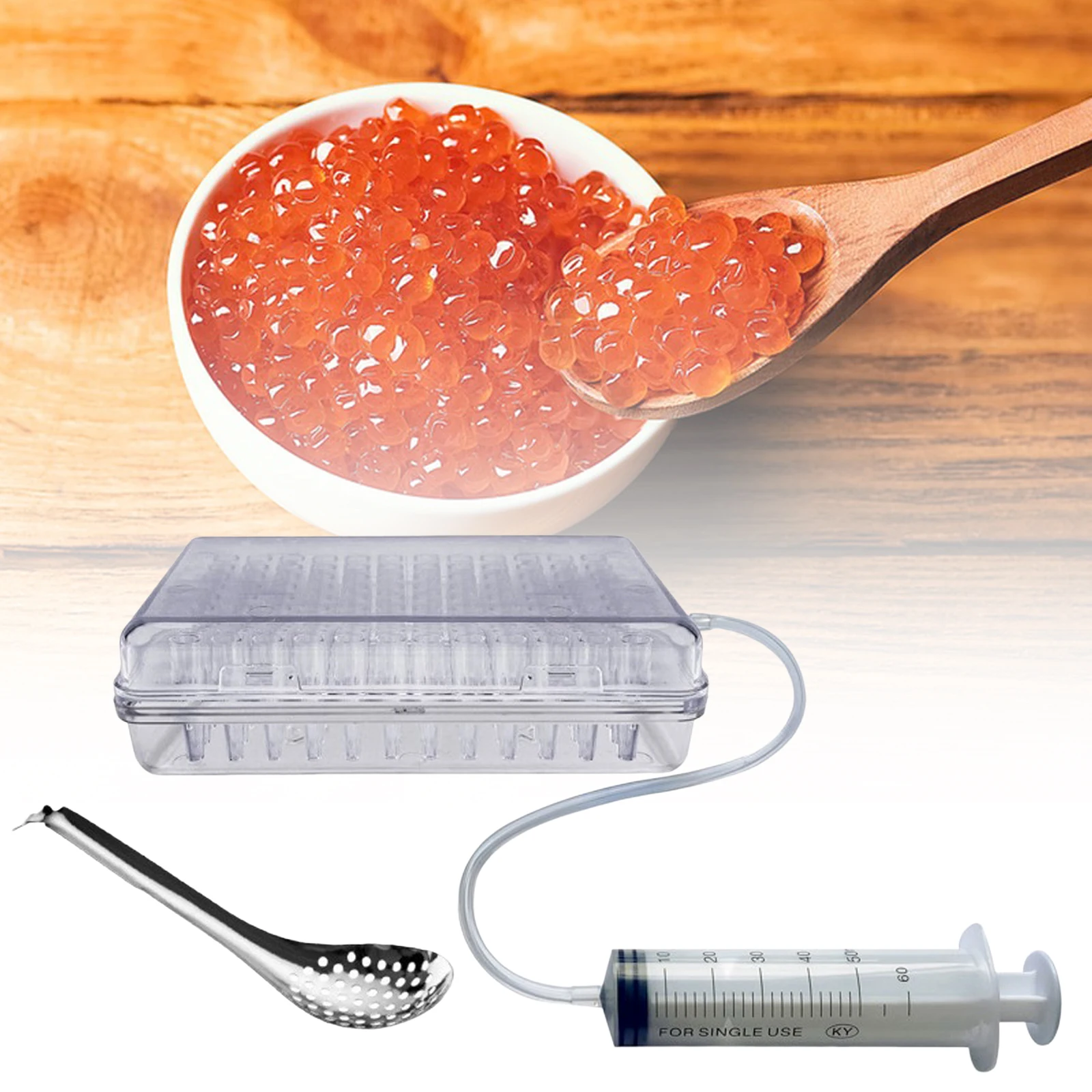 Kit Per Caviale Molecolare - 98 Fori, Con Tubo E Cucchiaio, Per Cucina Creativa - Foto 10