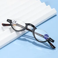 Lunettes de lecture Vintage tout usage, demi-monture, Anti-bleu, à la mode, pour hommes et femmes, pour personnes âgées + 1.0 à + 4.0, protège les yeux 2