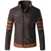 High-end Brand Men's Zipper Leather Jacket Wolverine Slim Fit Short Coat Retro Locomotive Logan Bomber PU Leather Jacket 5XL-M 1