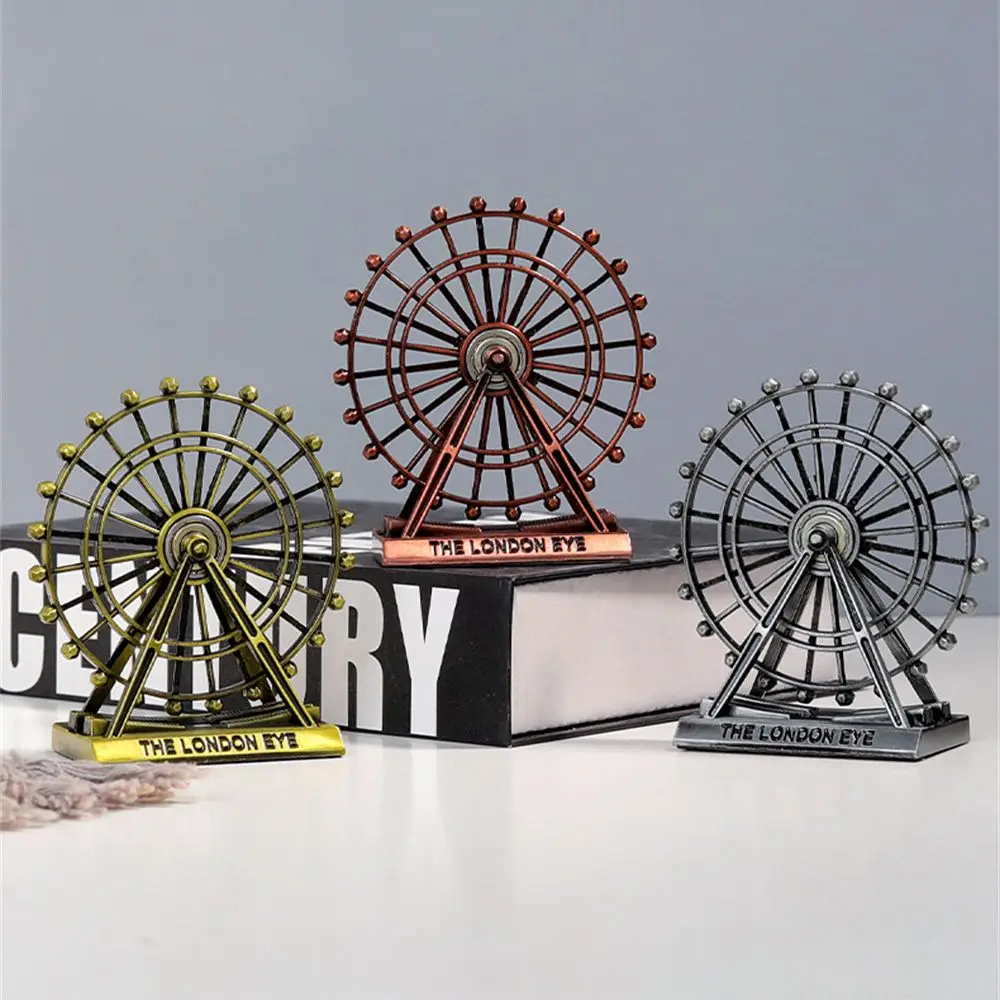 S67e771429e5f453aa6d32000f51c4c19R Akcesoria pulpitu kreatywny Retro rękodzieło London Eye Ornament diabelski młyn Model obrotowa figurka sztuki
