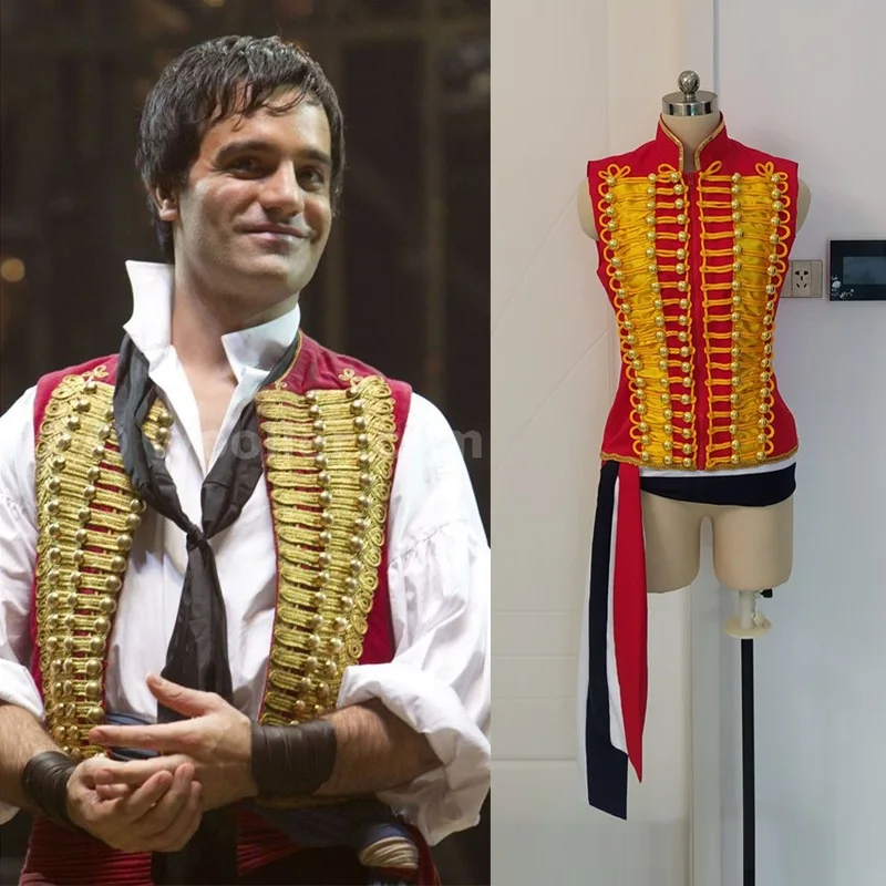 Musical Les Miserables Enjolras Cosplay Red Vest Sash Jacket Costume Performance Uniform Medievale Halloween Carnival Women Men