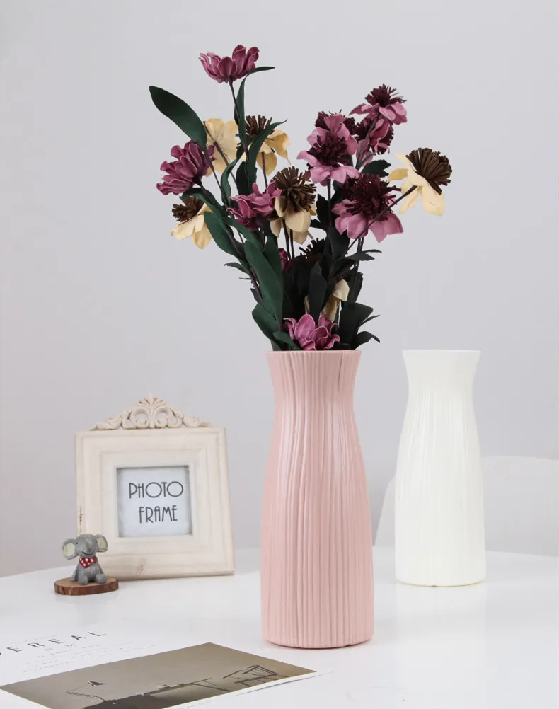 Multi-style Origami Plastic Vase White Imitation Ceramic Flower Pot Flower Basket Flower Vase Decoration Home Nordic Decoration