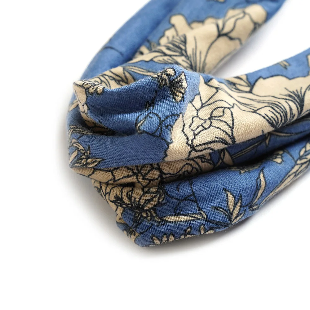 Neue Boho Blumen druck breite Stirnbänder Vintage Knoten elastische Turban Kopf wickel für Frauen Mädchen Baumwolle weiche Bandana Haarschmuck – Detail 7