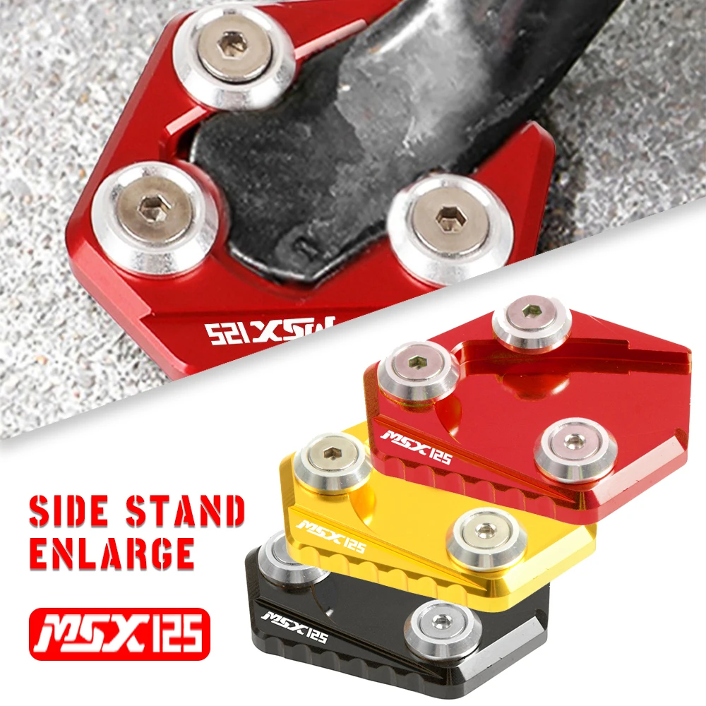 

For Honda GROM MSX125 MSX 125 2013-2023 MONKEY 125 2019-23 Motorcycle Aluminum Side Stand Enlarge Kickstand Extension Plate Pad