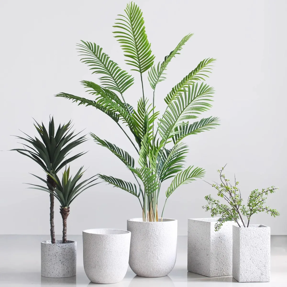 

86.61inch Large Artificial Plants Dypsis Lutescens Home Room Decor Shop Window Scenery Landing Potted Plants Fake Banana Tree