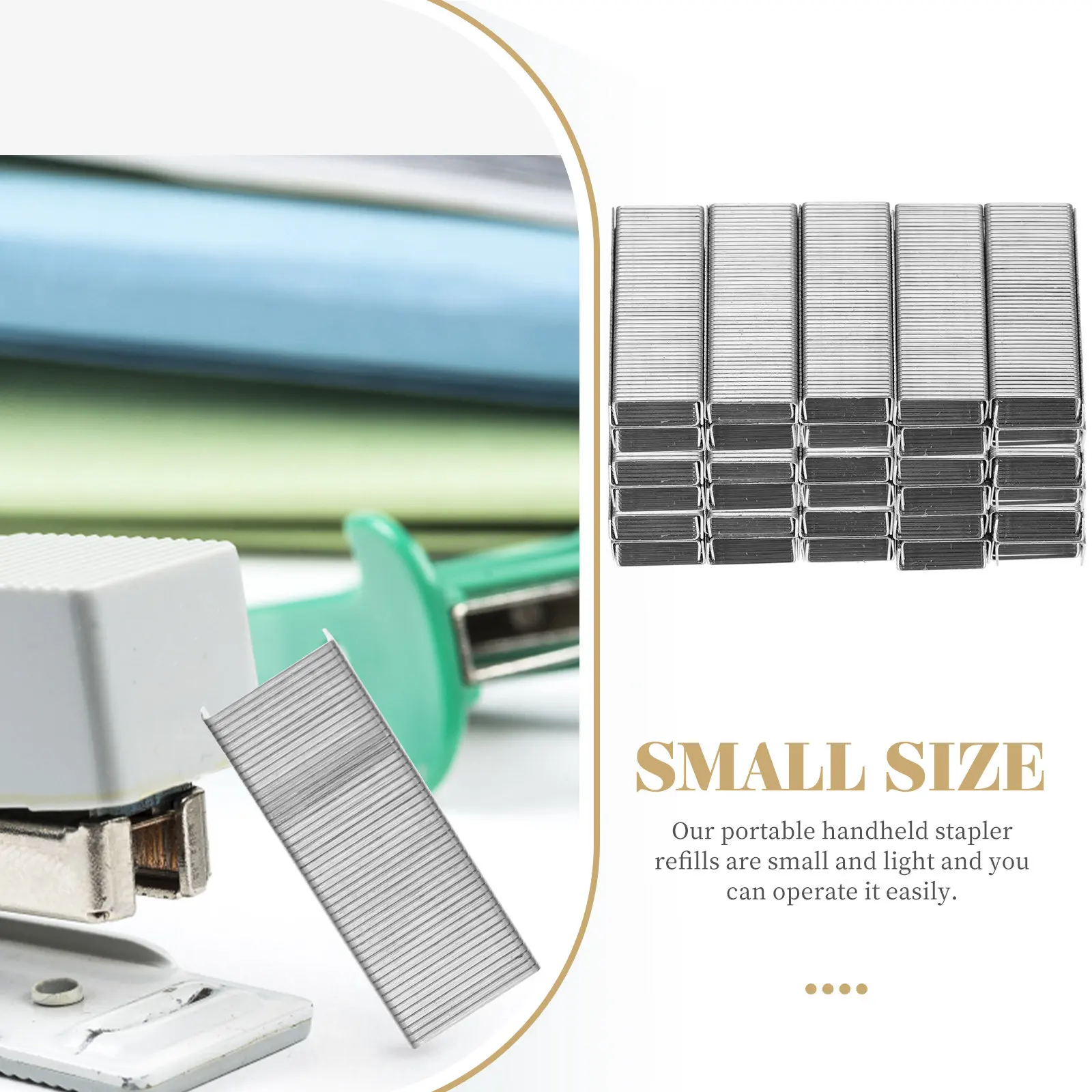 15박스 재사용 가능한 리필 스테이플 휴대용 핸드헬드 스테이플러용 미니 스테이플 금속 미끄럼 방지 일상용 바인더 파일 공급 사무용품