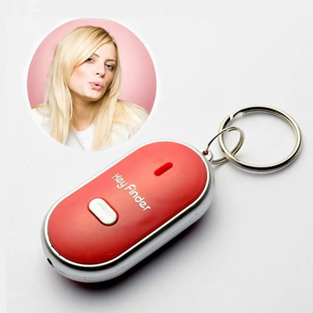 LED Whistle Key Finder Flashing Beeping Sound Control Alarm Anti-Lost Key Locator Finder Tracker Camping Survival Keyring