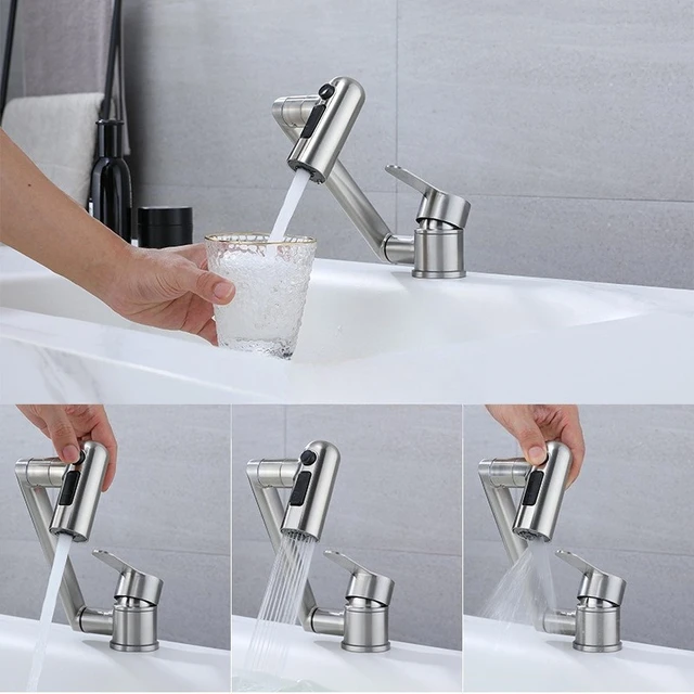 ก๊อกน้ำอ่างล้างหน้าแบบโมเดิร์น หมุนได้ พับได้ 3 โหมดการใช้งาน น้ำเย็น/น้ำร้อน ก๊อกน้ำติดตั้งบนเคาน์เตอร์ สแตนเลส 5 ก๊อกน้ำอ่างล้างหน้าแบบโมเดิร์น หมุนได้ พับได้ 3 โหมดการใช้งาน น้ำเย็น/น้ำร้อน ก๊อกน้ำติดตั้งบนเคาน์เตอร์ สแตนเลส 5