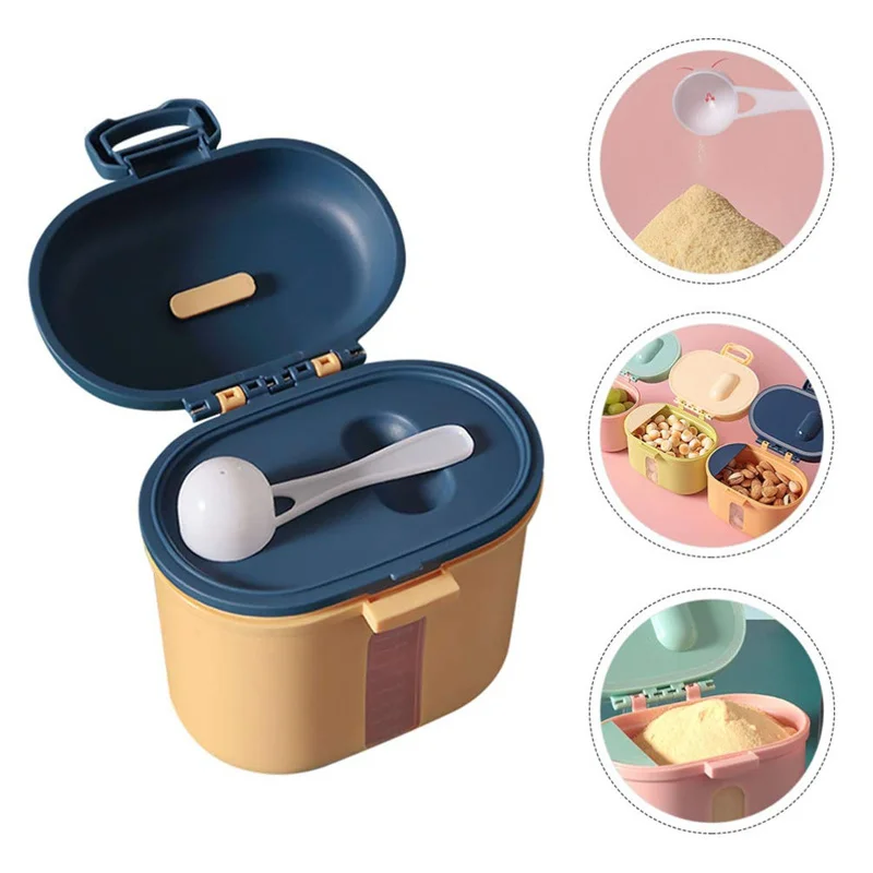 Cute Baby Milk Powder Box Portable Out Sealed Moisture-proof Storage Tank Food Grade PP Milk Powder Compartment