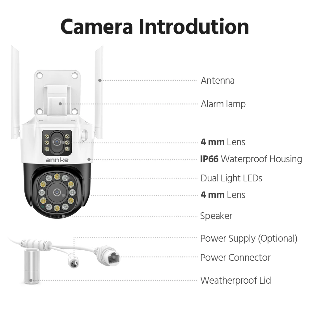 ANNKE dual lens WiFi security camera view