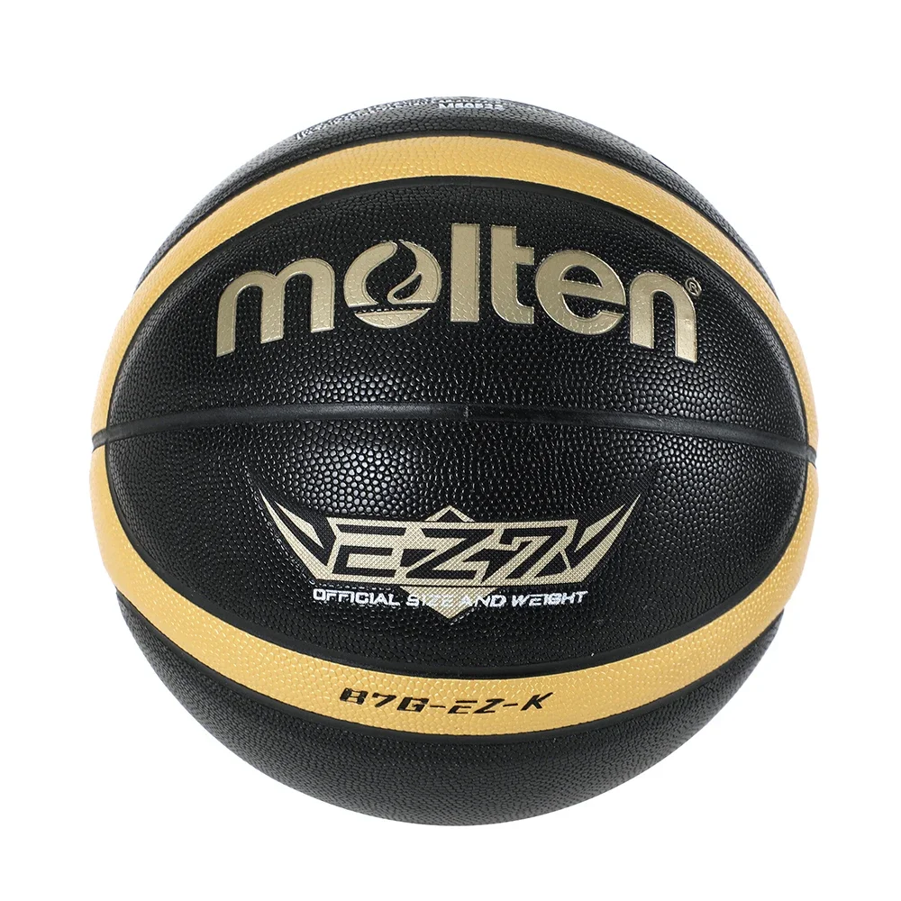 

Molten EZ-K Size 7 Basketball EZ-K Black Gold PU Outdoor Indoor Balls Women Youth Man Match Training Basketalls