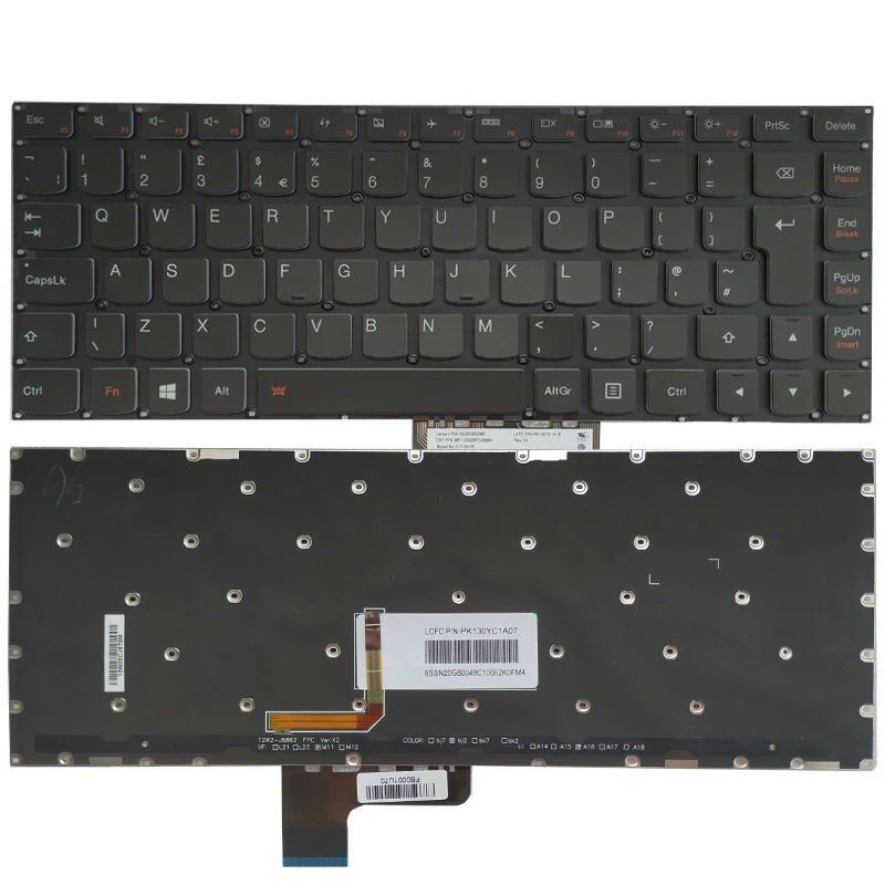 Teclado Retroiluminado Russo Brasil Turquia Reino Unido para Lenovo Ideapad E3170 E3180 Yoga 13 14 Não Apto Yoga Pro Novo - Imagem 2