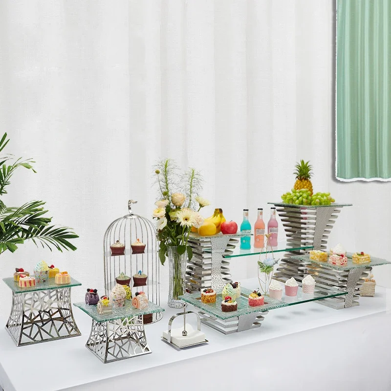 Stainless steel display stand Cafeteria display Tea break dessert Wedding banquet and cocktail party decorations molds