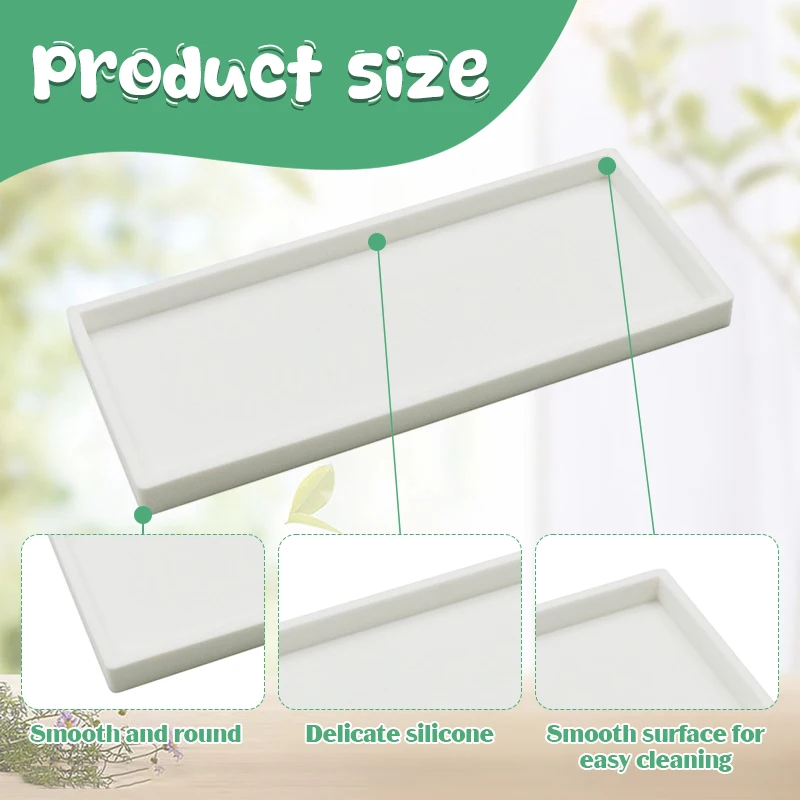 Silicone Bathroom Counter Tray Thickened Kitchen Living Room Vanity Tray Shatterproof Durable Rectangle Soap silicone bathroom tray