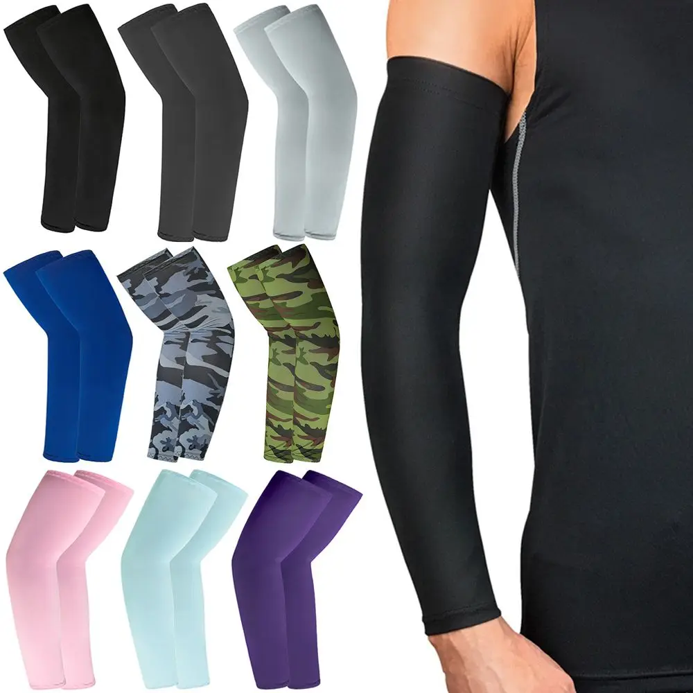 

2 Pcs Arm Sleeves Warmers Outdoor Sports Sleeve Sun UV Protection Hand Cover Cooling Warmer Running Fishing Cycling Arm Cover