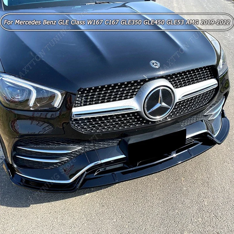 

Front Bumpers Lip Spoiler Splitter Protector Gloss Black For Mercedes Benz GLE Class W167 C167 GLE350 GLE450 GLE53 AMG 2019-2022