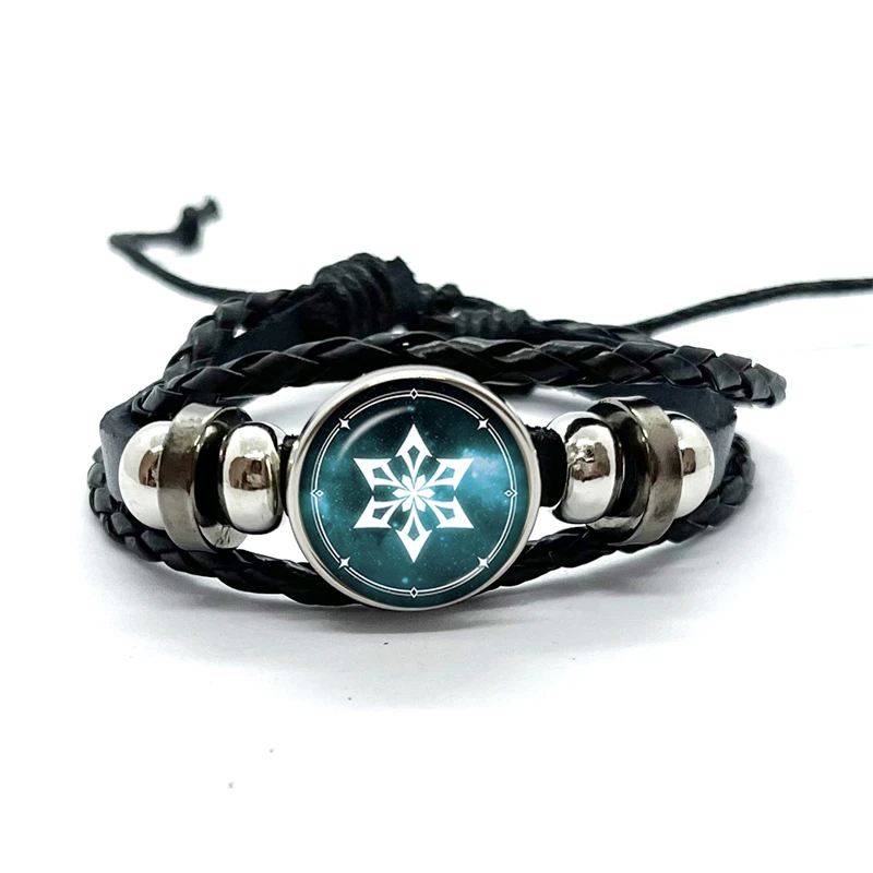 Genshin Impact Game Cosplay Prop Eye of God Water Wind Thunder Fire Rock Ice Element Purple Bracelet Bangle Jewelry Fans Gift 3