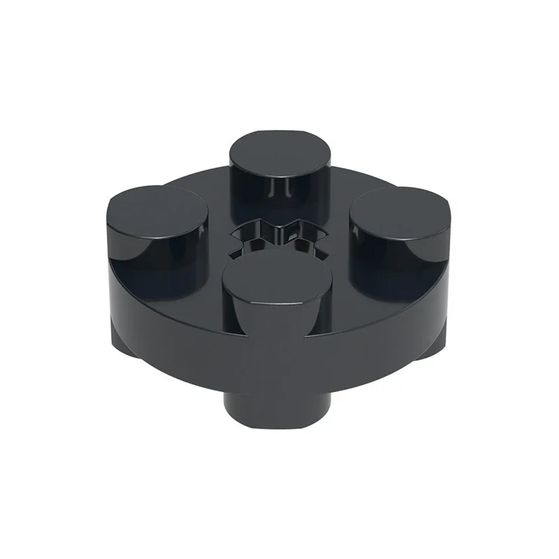 MOC 10PCS DIY 하이테크 4032W 플레이트 원형 2x2 양면 빌딩 블록 키트 (축 구멍 포함) 볼록 플레이트 브릭 장난감 선물