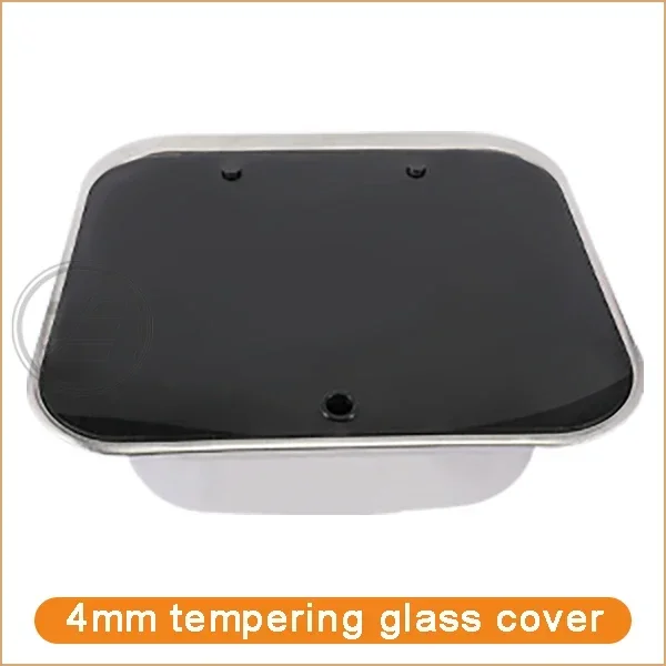 RV Camper Hand Wash Basin Sink Folded Faucet Tempered Glass Lid Caravan Boat Motorhome