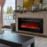 60" Electric Fireplace Inserts Insert & Wall Mount Fireplace Heaters Linear Fireplaces with Thermostat Logs & Crystal Fireplaces 2