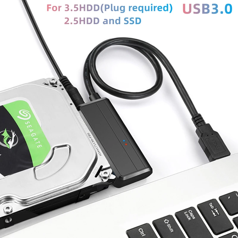 Cabo Adaptador Usb Sata para Usb 3.0 Gbps Suporte 2.5 3.5in Ssd Externo Hdd Disco Rígido 3.5