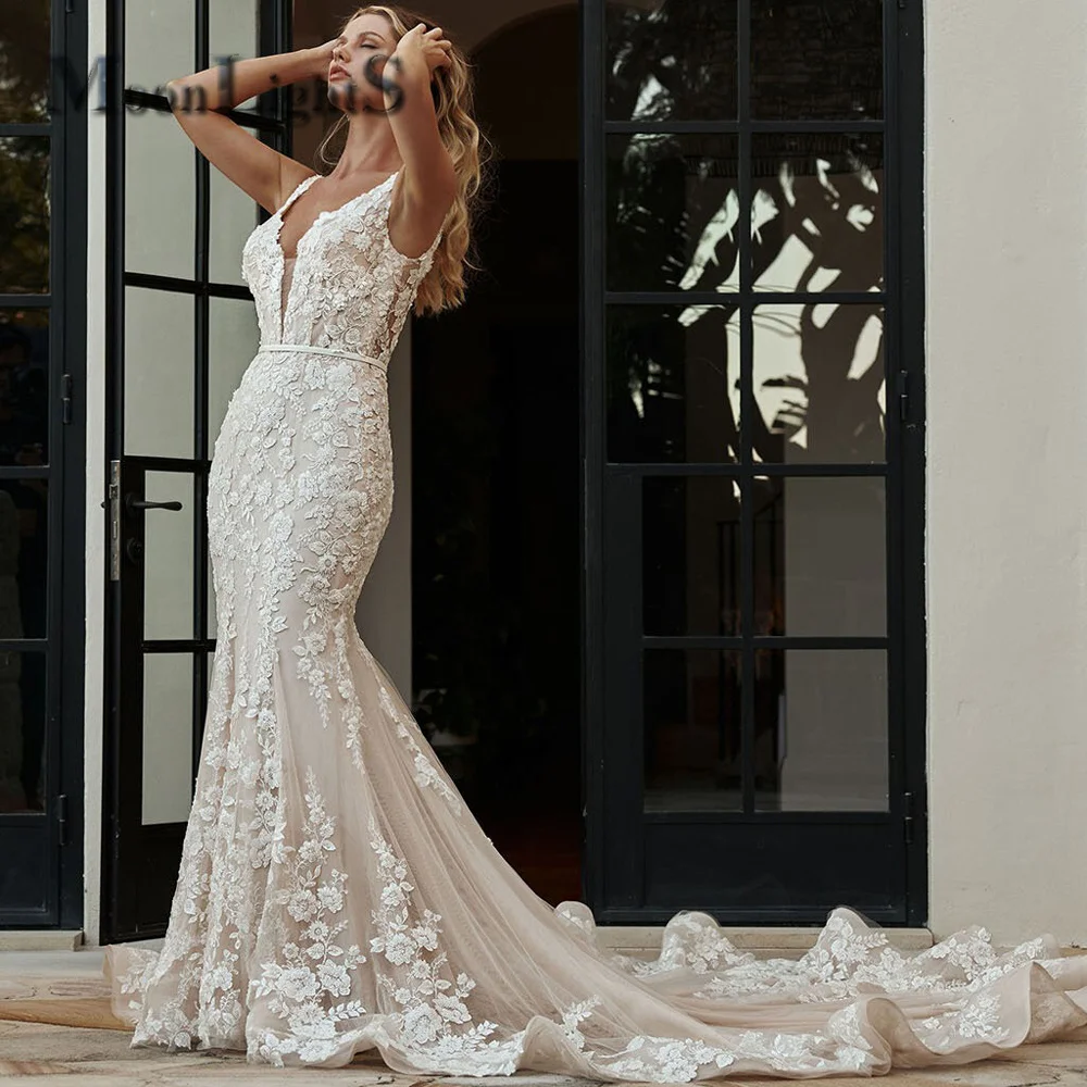 Moonlight Exquisite Sleeveless Wedding Dress for Bride Mermaid